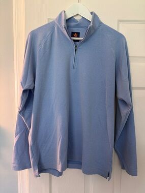 Men's Light Blue Half-Zip Pullover Sweater